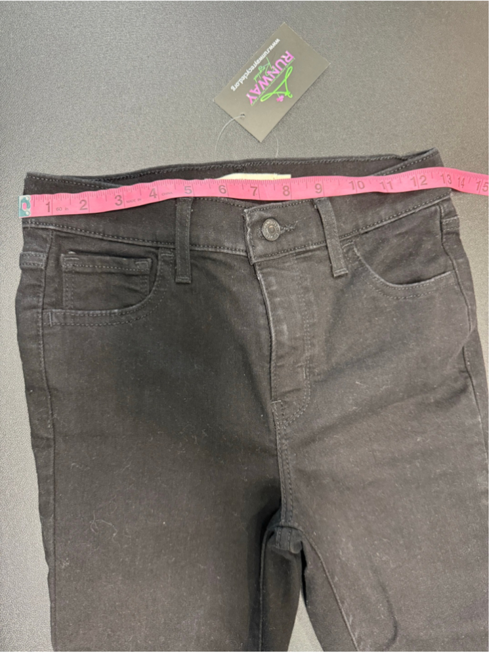 Levi’s Premium Ribcage Straight Ankle Jeans W27 L27 Black Acid Wash - Picture 3 of 13